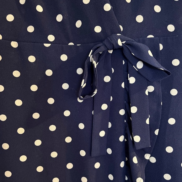 Monteau Navy and White Polka Dot Dress - Picture 3 of 4